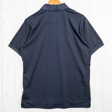 Men's Medium Black Jackwolfskin Cotton Short Sleeve Polo Shirt, Cotton Top, Undershirt, Synthetic Fiber, z00053094