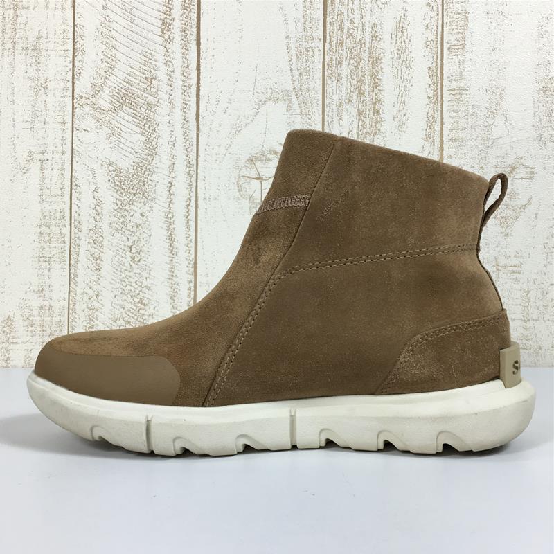 【女式 23.0cm 米色】Sorel Explorer 2 Booty 防水 Explorer Ii Booty Wp 冬季鞋雪地靴 NL4595 女式雪地靴鞋类