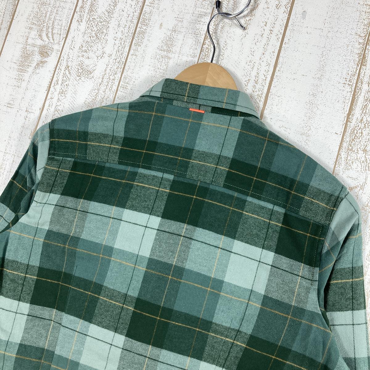 [Women's S Green] Mammut Trovat Longsleeve Shirt Organic Cotton Flannel Shirt 1015-01360 Women's Dark Jade-Woods Cotton