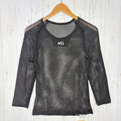 【Men's S/M ブラック系】 Millet ( ミレー ) ドライナミック メッシュ 3/4 スリーブ クルー DRYNAMIC MESH 3/4 SLEEVE CREW ポリプロピレン ウェア トップス インナー シャツ ロングスリーブTシャツ クルーネック 化