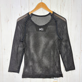 【Men's S/M ブラック系】 Millet ( ミレー ) ドライナミック メッシュ 3/4 スリーブ クルー DRYNAMIC MESH 3/4 SLEEVE CREW ポリプロピレン ウェア トップス インナー シャツ ロングスリーブTシャツ クルーネック 化