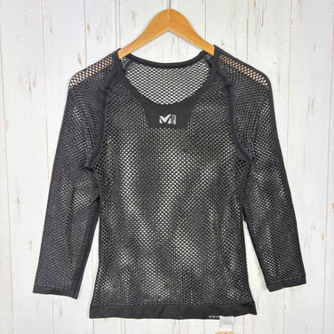 【Men's S/M ブラック系】 Millet ( ミレー ) ドライナミック メッシュ 3/4 スリーブ クルー DRYNAMIC MESH 3/4 SLEEVE CREW ポリプロピレン ウェア トップス インナー シャツ ロングスリーブTシャツ クルーネック 化