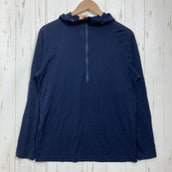 【Unisex M ネイビー系】 2022 Yamatomichi ( 山と道 ) 100% メリノ フーディ 100% Merino Hoody 中厚手 ハーフジップ カンガルーポケット メリノウール ウェア トップス インナー シャツ フーディ ウール z0006