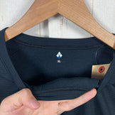 Montbell Geo Line MW Round Neck Shirt, Men's XL, Black. Polyester, Long Sleeve Crew Neck T-Shirt.