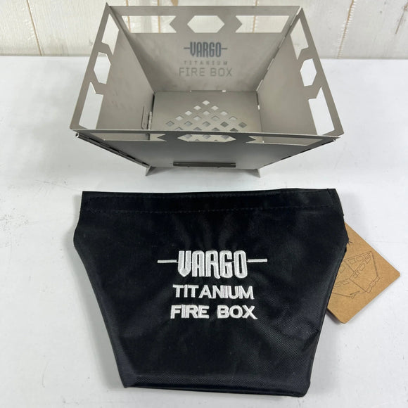 【OneSize シルバー系】 Vargo ( ヴァーゴ ) チタニウムファイヤーボックス（網なし） Titanium Fire Box (No Grill) T-319 z00056886  焚き火台 キャンピングギア