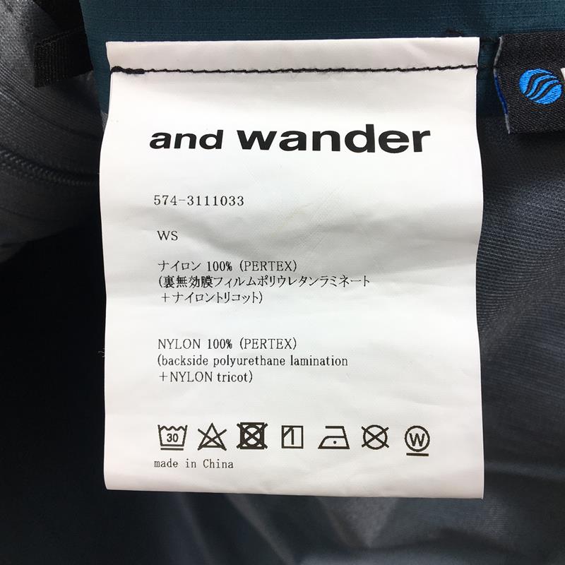 【女款S蓝】And Wander 3层超轻雨衣3L UL防雨衣雨壳连帽衫574-3111033女式雨壳外套