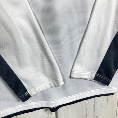 The North Face 男款 Hybrid Delta 拉链衫，M 码，白色。涤纶，长袖衬衫，合成纤维。(z00053919)