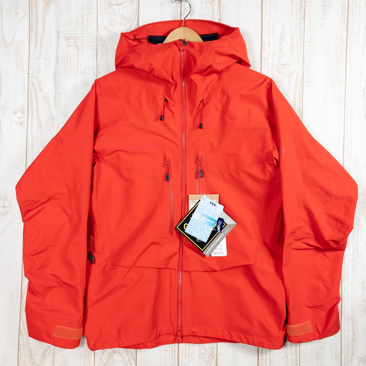 【Men's S レッド系】 Mammut ( マムート ) テトン ハードシェル フーデッド ジャケット Teton Hs Hooded Jacket ゴアテックス レインシェル フーディ ティートン 1010-27120 Men's Spicy ハードシェル