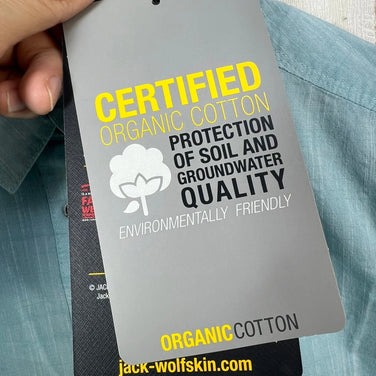 Jackwolfskin 翡翠湖衬衫，女款中号，蓝色，有机棉，长袖衬衫，棉质，z00054718