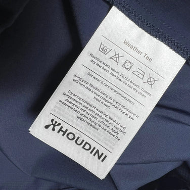 Unisex M Blue Houdini Weather Tee 159784 Bucket Blue z00055958 Bucket Blue Synthetic Short Sleeve T-Shirt Crew Neck Undershirt Top