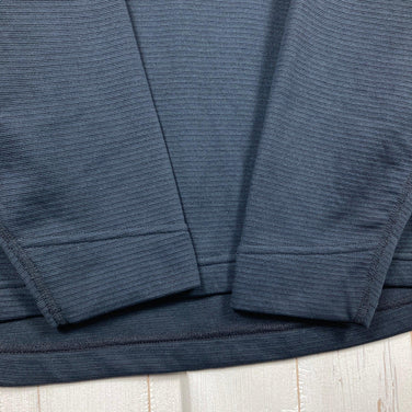 Montbell Geo Line MW Round Neck Shirt, Men's XL, Black. Polyester, Long Sleeve Crew Neck T-Shirt.