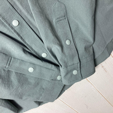 【女士 M 绿色系】 Ridge Mountain Gear ( 山脊山地装备 ) 基础款长袖衬衫 Coast Grey 涤纶 运动服 上衣 内搭 衬衫 长袖衬衫 合成纤维 z00057285 Coas