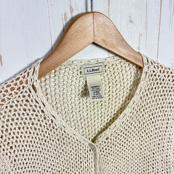 【Women's M ベージュ系】 Llbean ( エルエルビーン ) ニット カーディガン Knit Cardigan ウェア トップス アウター ジャケット コットン z00060527  コットン アウター ジャケット トップス ウェア