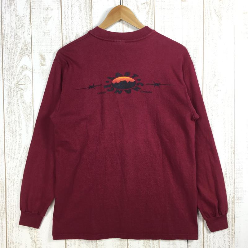 [Men's M Red] Last Chance Long Sleeve Back Print T-Shirt Original Hard to Find International Men's Cotton Long Sleeve T-Shirt Crew Neck Inner Shirt Tops Wear