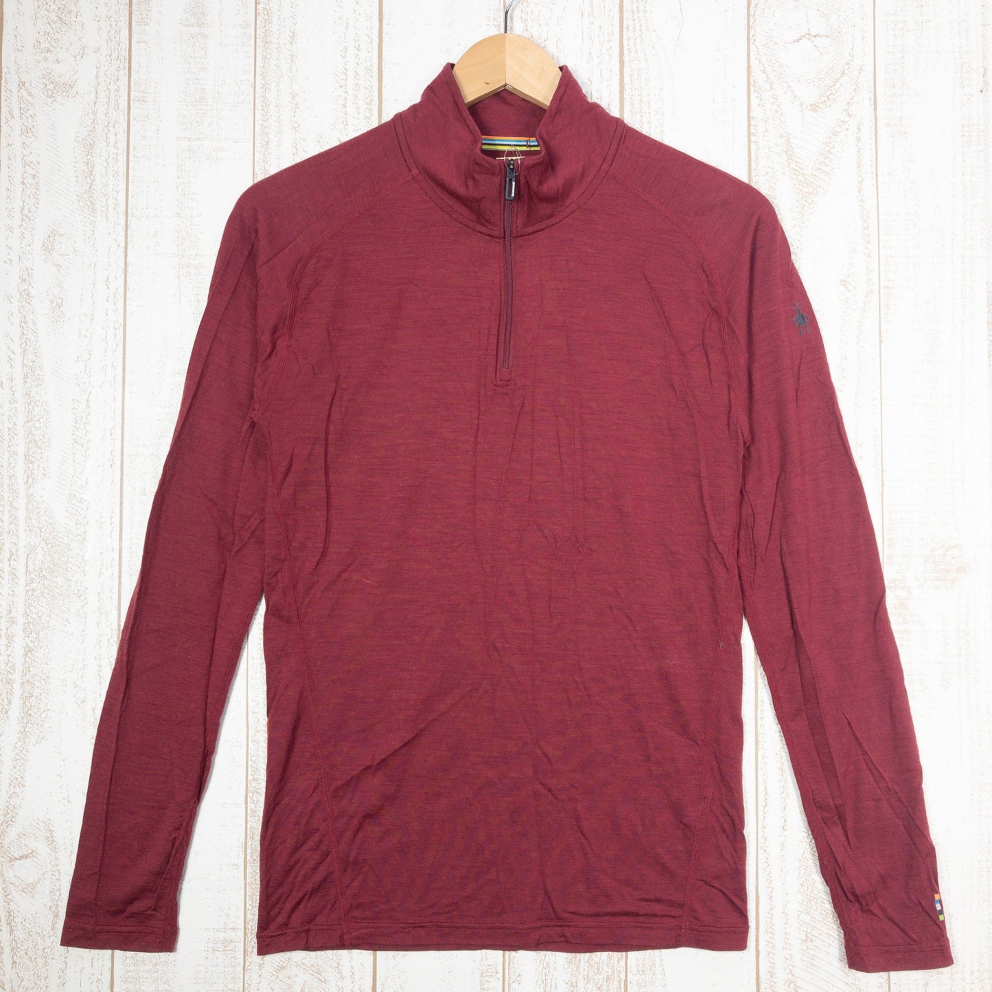 [Men's XS Wine Red] Smartwool Merino 150 Baselayer 1/4 Zip Merino Wool SW014070 Men's Long Sleeve Shirt Inner Shirt