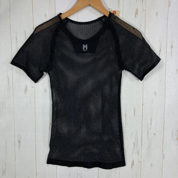 【Men's L-XL ブラック系】 Millet ( ミレー ) ドライナミック メッシュ ショートスリーブ DRYNAMIC MESH SS BLACK-NOIR 吸汗速乾 抗菌消臭 ポリプロピレン ウェア トップス インナー シャツ ショートスリーブTシャツ クルー