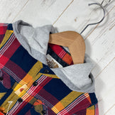 【Kid's 120 ネイビー系】 The North Face ( ザ・ノースフェイス ) フーデッド ジャック シャツ Hooded Jac Shirt コットン ウェア トップス インナー シャツ ロングスリーブシャツ コットン z00056695  コットン ロ