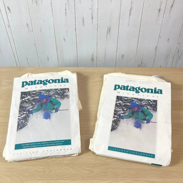 [Men's M Ivory] 1993 Patagonia Capilene Midweight Crew Neck &amp; Bottoms Natural (Old Tag, Vintage)