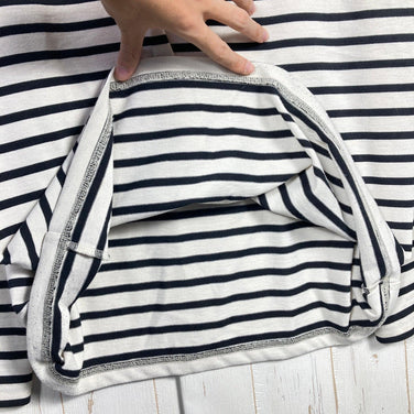 男士 ML 象牙色 Bring Basque 衬衫，裁剪缝制，米白色 x 黑色，涤纶，长袖圆领 T 恤，合成纤维，长袖，米白色 x 黑色，合成纤维，长袖