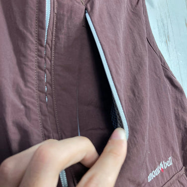 Montbell 女式中棕色徒步背心，尼龙防风背心（z00053763）