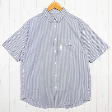 【Men's M グレー系】 Ridge Mountain Gear ( リッジマウンテンギア ) ベーシック ショートスリーブシャツ ストライプ Basic Short Sleeve Shirt Stripe Grey / White ポリエステル ウェア トッ