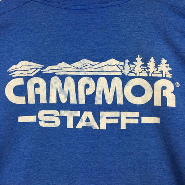 【Men's L ブルー系】 キャンプモア スタッフ Tシャツ Campmor Staff T-Shirts アメリカ製 米国ニュージャージー州のアウトドアショップ 希少なアウトドアtシャツ フルーツオブザルームボディ 非売品 ビンテージ 入手困難 Interna - 【公式】2ndGEAR（セカンドギア）Webショップ【登山用品・アウトドア用品専門 買取販売店】