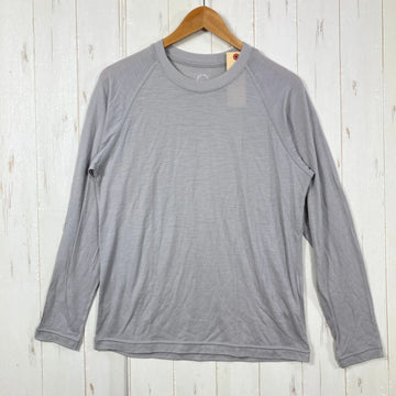 【Unisex S グレー系】 Yamatomichi ( 山と道 ) 100% ライトメリノ ロングスリーブ 100% Light Merino Long Sleeve Silver Cloud メリノウール ウェア トップス インナー シャツ ロングスリーブTシ