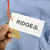 【Men's S ブルー系】 Ridge Mountain Gear ( リッジマウンテンギア ) ベーシック ショートスリーブ シャツ ストライプ Basic Short Sleeve Shirt Stripe  Blue × White z00055791 B