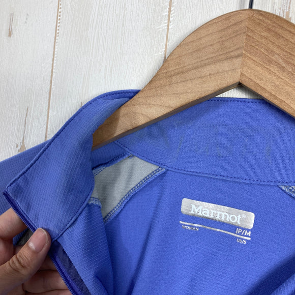 【Women's M ブルー系】 Marmot ( マーモット ) ウィメンズ クライムスキン ハーフジップ ロングスリーブ W's Climb Skin Half-Zip L/S 吸汗速乾 UVカット UPF30 抗菌防臭 ポリエステル ウェア トップス インナー