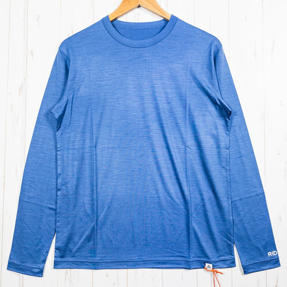 【Men's Ｓ ブルー系】 Ridge Mountain Gear ( リッジマウンテンギア ) メリノ ベーシック ティー Merino Basic Tee Azure Blue メリノウール ウェア トップス インナー シャツ ロングスリーブTシャツ クルー - 【公式】2ndGEAR（セカンドギア）Webショップ【登山用品・アウトドア用品専門 買取販売店】