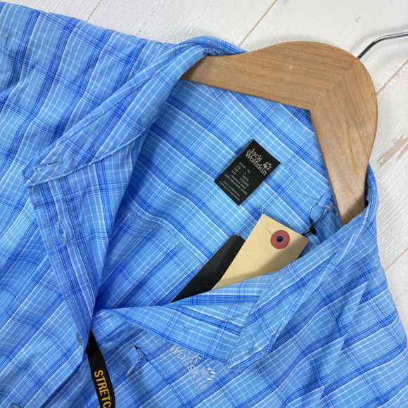 【Women's L ブルー系】 Jackwolfskin ( ジャックウルフスキン ) センタウラ シャツ Centaura Shirt ナイロン ウェア トップス インナー シャツ ショートスリーブシャツ 化繊 z00054717  化繊 ショートスリーブシャツ