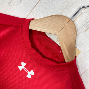 【Women's M レッド系】 Under Armour ( アンダーアーマー ) モックネック ショートスリーブ メッシュティー ポリエステル ウェア トップス インナー シャツ ショートスリーブシャツ 化繊 z00059914  化繊 ショートスリーブシャツ イ