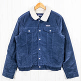 Men's Small Navy 2019 Patagonia Pile Lined Trucker Jacket, Corduroy and Organic Cotton, Outerwear, Jacket, Cotton