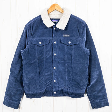 Men's Small Navy 2019 Patagonia Pile Lined Trucker Jacket, Corduroy and Organic Cotton, Outerwear, Jacket, Cotton