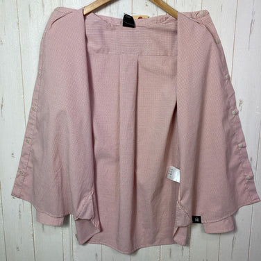 【女式 S 红色系】 Millet (米勒) 防蚊格纹立领长袖衬衫 Insect Barrier Check Stand Shirt Long Sleeve 聚酯纤维 户外服饰 上衣 内搭 衬衫