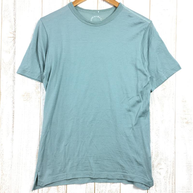 [Unisex L Green] Yamatomichi (Mountain and Road) 100% Merino Light Crew-Neck T-Shirt 100% Merino Light Crew-Neck T-Shirt Merino Wool Unisex Wool Short Sleeve T-Shirt Crew Neck