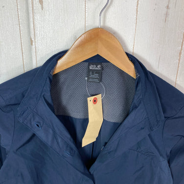 [Women's XS Navy] Jack Wolfskin UV Shield Shirt Polyester Wear Tops Inner Shirt Long Sleeve Shirt Synthetic Fiber z00059203 Synthetic Fiber Long Sleeve