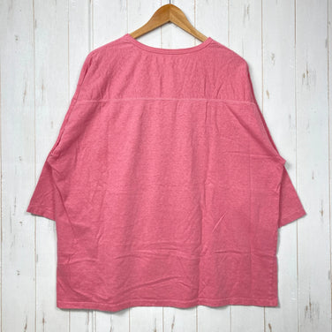 【Men's XL ピンク系】 Gohemp ( ゴーヘンプ ) ワイド フットボール ティー Wide Football Tee ヘンプコットン 七分袖 ワイドシルエット ヘンプ ウェア トップス インナー シャツ ショートスリーブTシャツ クルーネック コットン