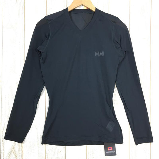 【男款炭黑】Helly Hansen 内镶边 V 领长袖 T 恤打底 HY99816 亚洲男款 CA 碳素合成纤维长袖 T 恤圆领内搭