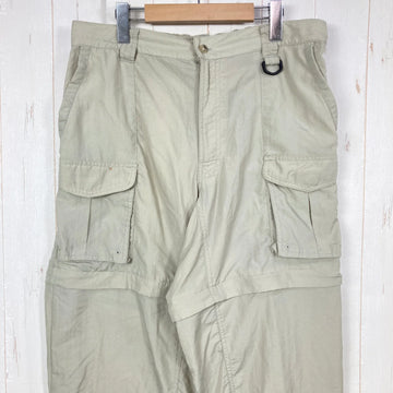 【Men's M ベージュ系】 1990s Columbia ( コロンビア ) フィッシング コンバーチブル カーゴパンツ Fishing Convertible Cargo Pants 生産終了モデル 入手困難 旧タグ ナイロン ウェア ボトムス コンバーチブル - 0