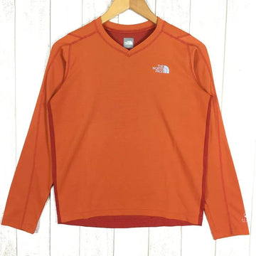 【Men's S オレンジ系】The North Face ( ザ ノースフェイス ) ロングスリーブ ベロシティ Vネック L/S Velocity V-Neck NT35951 Asian Men's 化繊 ロングスリーブTシャツ クルーネック インナー シャツ トップス ウェア - 【公式】2ndGEAR（セカンドギア）Webショップ【登山用品・アウトドア用品専門 買取販売店】