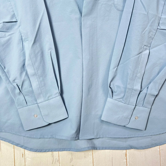 【Unisex L ブルー系】 Paper Sky Wear ( ペーパースカイ ウェア ) ウィンドビッグシャツ WIND BIG SHIRT Blue Gray ナイロン ウェア トップス インナー シャツ ロングスリーブシャツ 化繊 z00053706 Blu