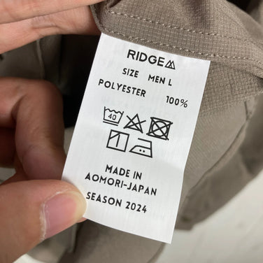 Ridge Mountain Gear 男士大号棕色基本款长袖衬衫，黄褐色，涤纶，上衣，内衣