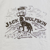 Men's Medium Ivory Jackwolfskin JP WHW PEAK WOLF Tee, Organic Cotton, Short Sleeve Shirt