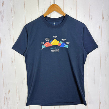【Men's S ネイビー系】 Montbell ( モンベル ) ウィック ティー 大阪府、奈良県、和歌山県にまたがるダイヤモンド・トレール Wic T 入手困難 ご当地Tシャツ ポリエステル ウェア トップス インナー シャツ ショートスリーブTシャツ クルーネ