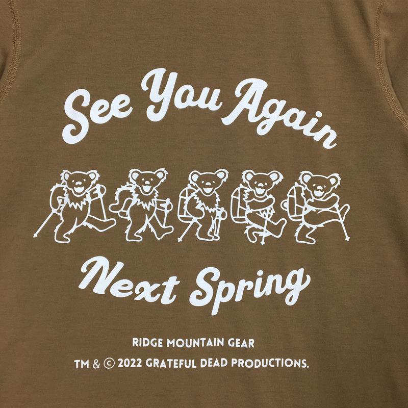 [Women's S Brown] Ridge Mountain Gear 2022 See You Again Next Spring T-shirt Grateful Dead Bear Bear conservation activities Discontinued model Hard to find Asian Women's