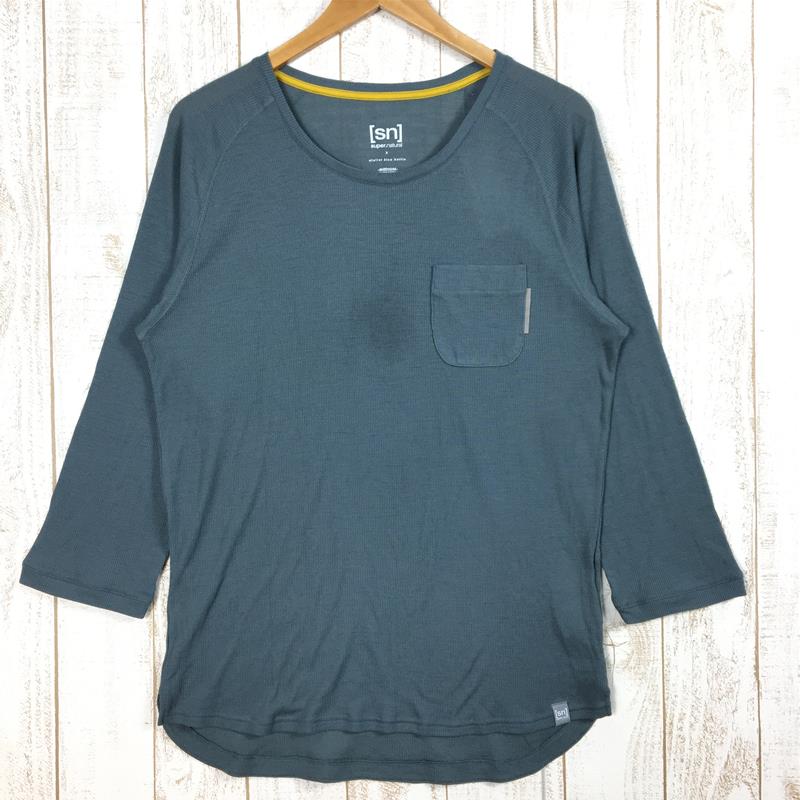 【Men's M ブルー系】 Atelier Blue Bottle ( アトリエブルーボトル ) × Sn Supernatural ハイカーズ リブ Tシャツ 8部袖 Hiker'S Rib T-Shirt 8Sleeve ウール 生産終了モデル 入手困難 S