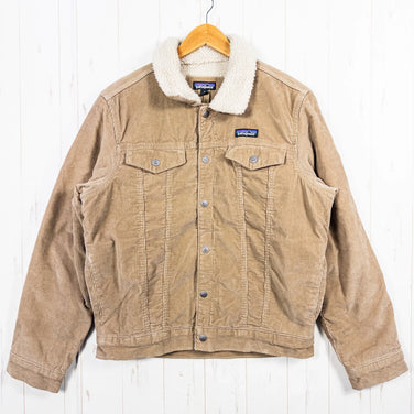 Men's Small Beige 2019 Patagonia Pile Lined Trucker Jacket (MJVK) - Discontinued Model, Hard to Find - Corduroy and Organic Cotton Top