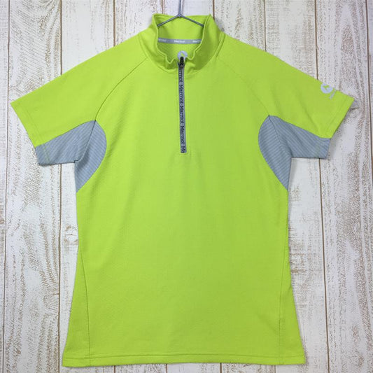 【Women's L イエロー系】 Marmot ( マーモット ) ドライクライム ディンプル ハーフジップ Driclime Dimple Half Zip ショートスリーブ ジップネック シャツ MJK-9420W Asian Women's  化繊 ショートスリ