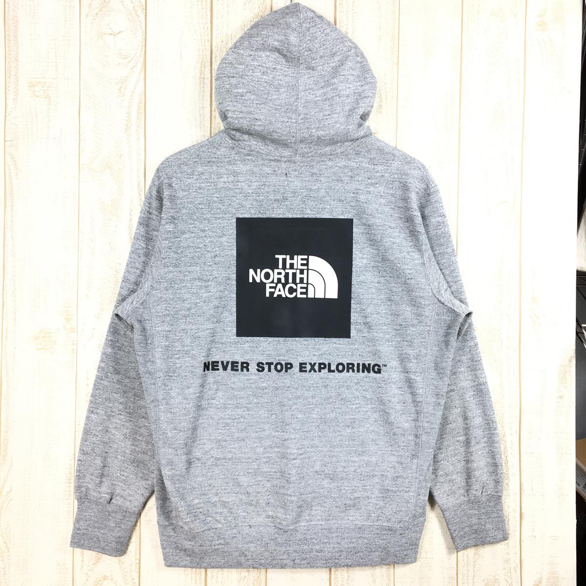 【Men's M グレー系】 The North Face ( ザ・ノースフェイス ) バック スクエア ロゴ フーディ Back Square Logo Hoodie スウェット パーカー プルオーバー NT12034 Asian Men's  化繊 フーディ